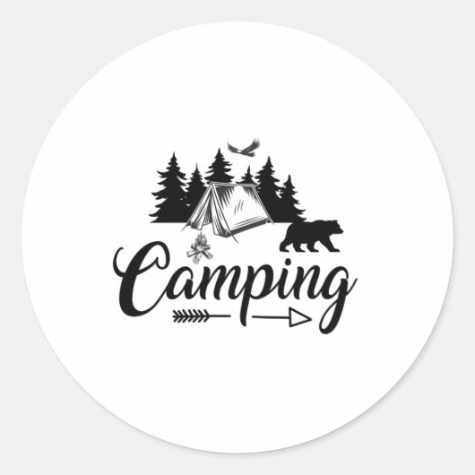 Camping Lover - Koel Camping Ronde Sticker (Voorkant)