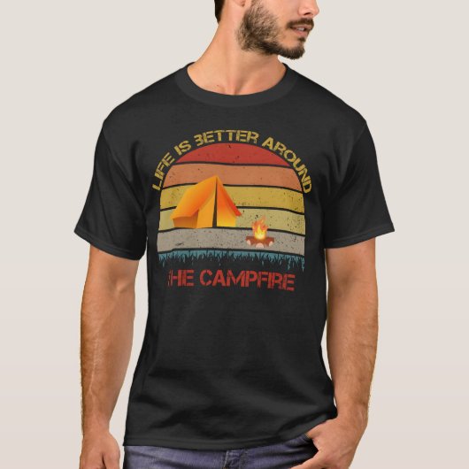 Camping Lover retro T-shirt (Voorkant)