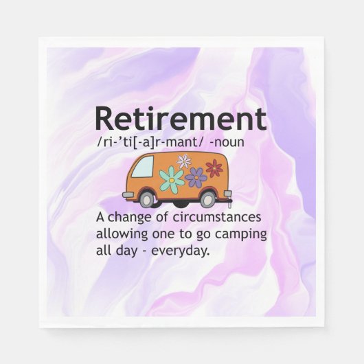 Camping Lovers Pensioen Definitie Grappig Servet (Voorkant)