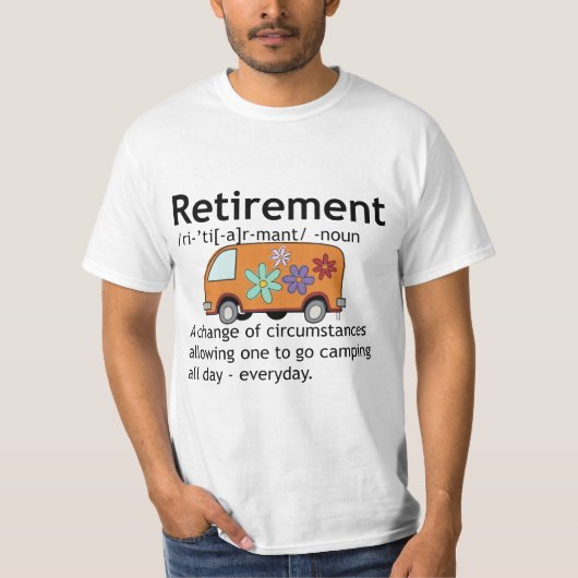 Camping Lovers Pensioen Definitie Grappig T-shirt (Voorkant)