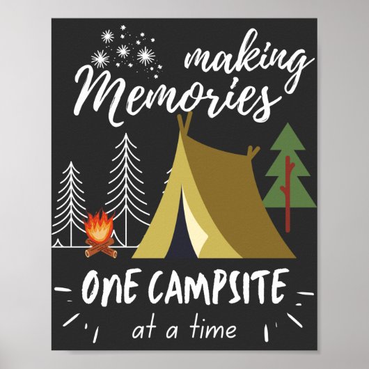 Camping Maakt Herinneringen, Één Kampeerplaats per Poster (Voorkant)