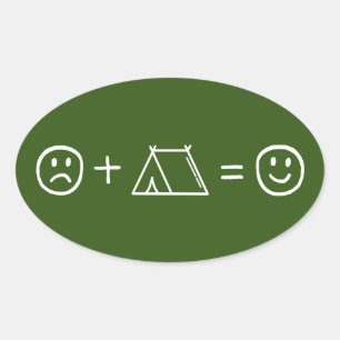 Camping maakt je gelukkig ovale sticker