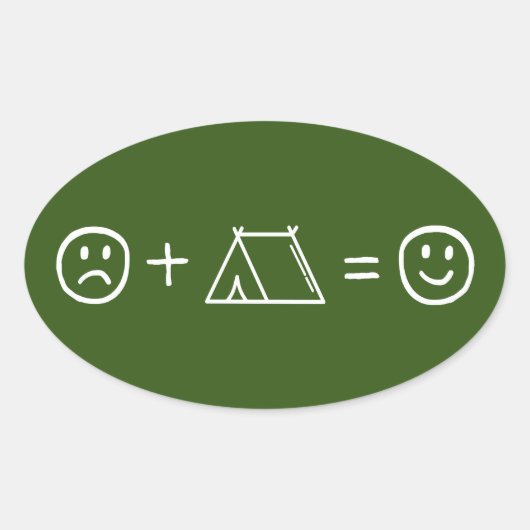 Camping maakt je gelukkig ovale sticker (Voorkant)