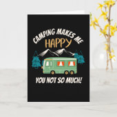 Camping maakt me blij met grappige Camper Kaart (Gele Bloem)