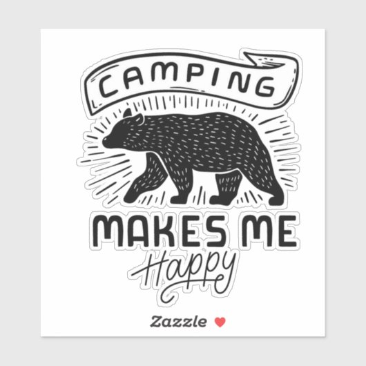 Camping maakt me gelukkig Beer Sticker (Vel)