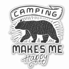 Camping maakt me gelukkig Beer Sticker