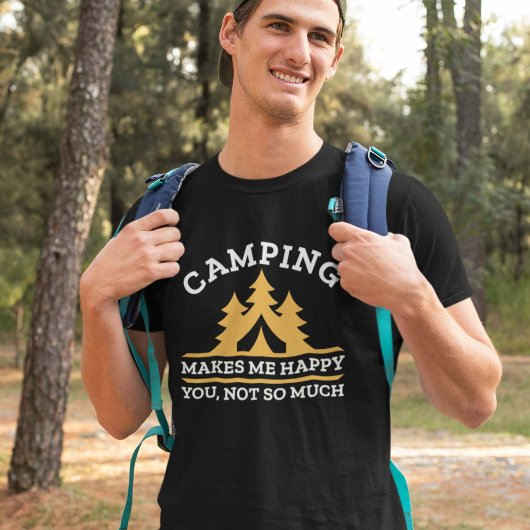 Camping maakt me gelukkig t-shirt