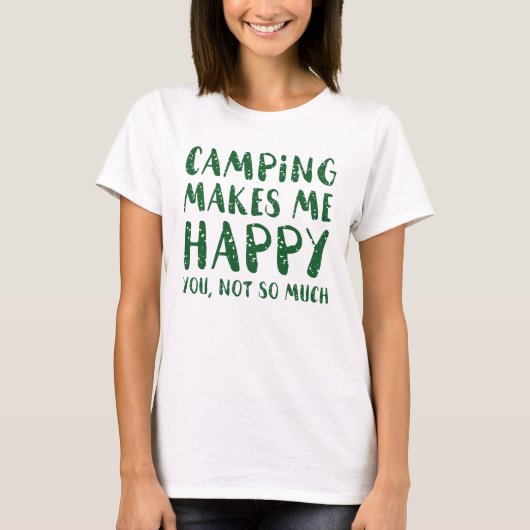 Camping maakt me gelukkig t-shirt (Voorkant)