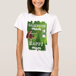 Camping mam - blij mam, schattig camping t-shirt v
