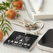 Camping mama camper moeder moeder whimsical sleutelhanger (Voorkant Rechts)