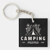 Camping mama camper moeder moeder whimsical sleutelhanger (Voorkant)