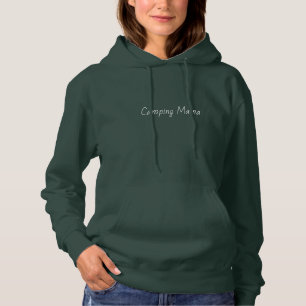 Camping Mama Modern met Elegante Typografie Hoodie