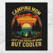 Camping mama net als een gewone mama wijn etiket (Enkel label)