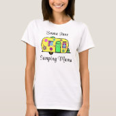 Camping Mama Sweet Camper Trailer met naam T-shirt (Voorkant)