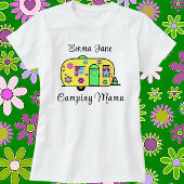 Camping Mama Sweet Camper Trailer met naam T-shirt