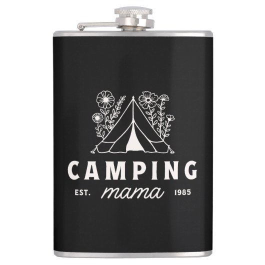Camping mama zomer kamp camper moeders dag heupfles (Voorkant)