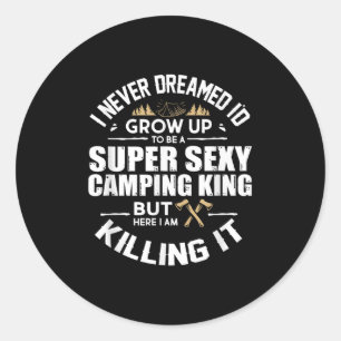 Camping Mannen Camper RV Camping Vakantie Camping Ronde Sticker