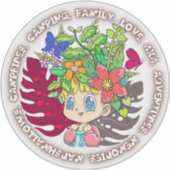 Camping Marshmallows Love Brown Sticker (Voorkant)