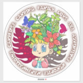 Camping Marshmallows Love Brown Sticker (Vel)