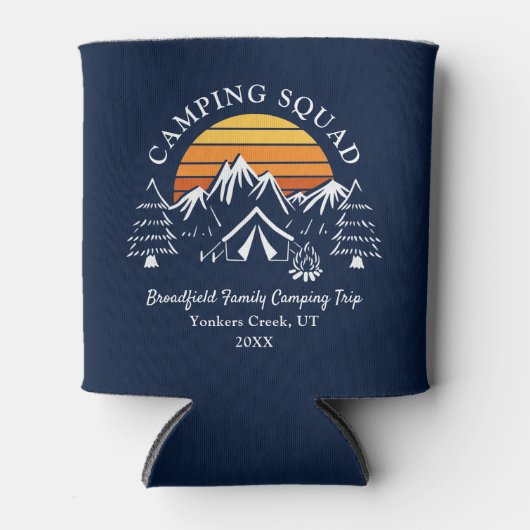 Camping Matching Retro Custom Camp Trip Blikjeskoeler (Voorkant)