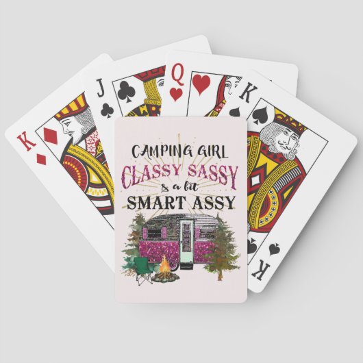 Camping Meisje Classy & Sassy Pokerkaarten (Achterkant)