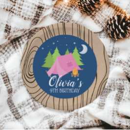 Camping meisje Verjaardagsfeestje borden houten ac Papieren Bordje
