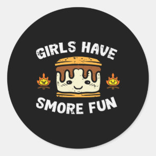 Camping Meisjes Hebben Meer Plezier Camper Meisjes Ronde Sticker