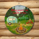 Camping Memories Dart Board Dartbord<br><div class="desc">Neem het familierecord mee op je volgende kampeerreis of speel thuis. Aanpassen met jouw naam en tekst.</div>