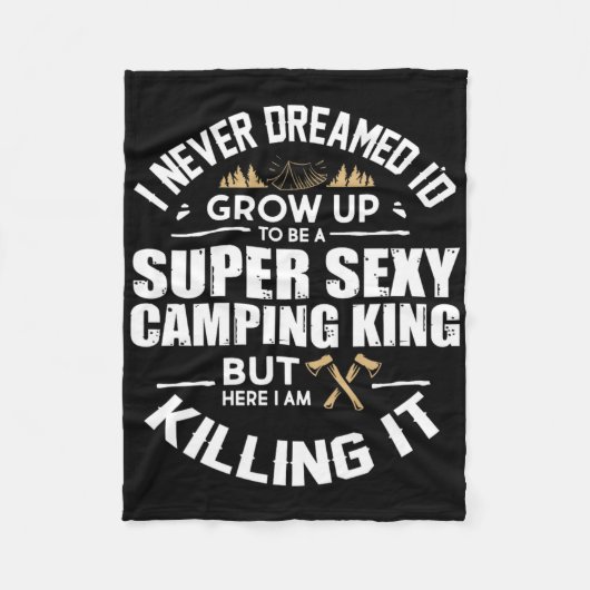 Camping Men Camper Rv Camping Vacation Camping Dad Fleece Deken (Voorkant)