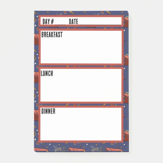 Camping Menu Maaltijdplanningstool Post-it® Notes (Voorkant)