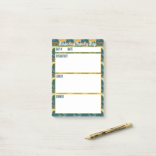 Camping Menu Maaltijdplanningstool Post-it® Notes (Op bureau)