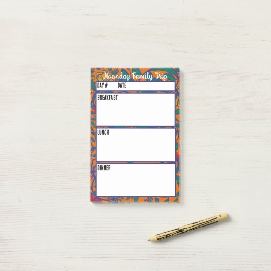 Camping Menu Maaltijdplanningstool Post-it® Notes (Op bureau)