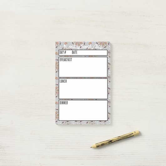 Camping Menu Maaltijdplanningstool Post-it® Notes (Op bureau)