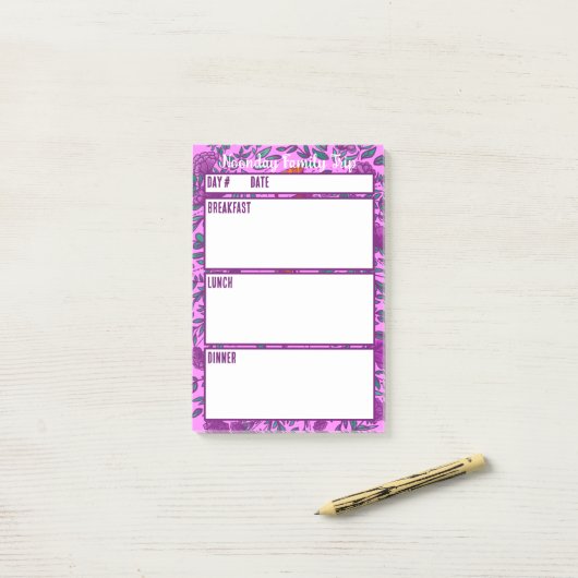 Camping Menu Maaltijdplanningstool Post-it® Notes (Op bureau)