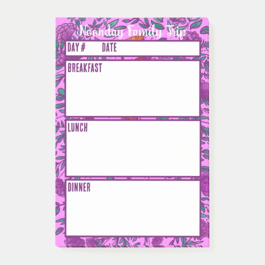 Camping Menu Maaltijdplanningstool Post-it® Notes (Voorkant)