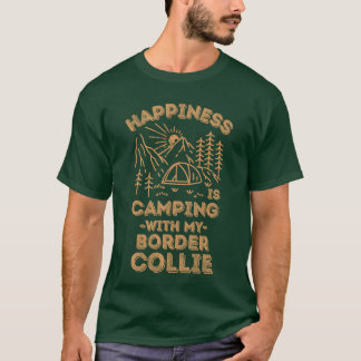 Camping met bordercollie cadeau t-shirt