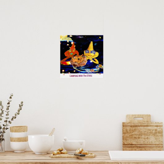 Camping met de sterren poster (Keuken)