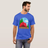 Camping met Evergreen Bomen T-shirt (Voorkant volledig)