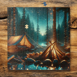 Camping met verlichting legpuzzel