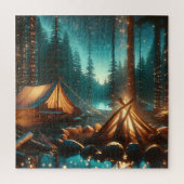 Camping met verlichting legpuzzel (Verticaal)