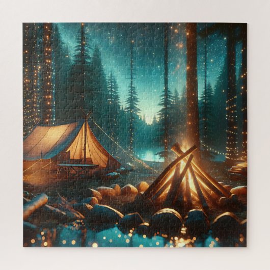 Camping met  verlichting legpuzzel (Verticaal)