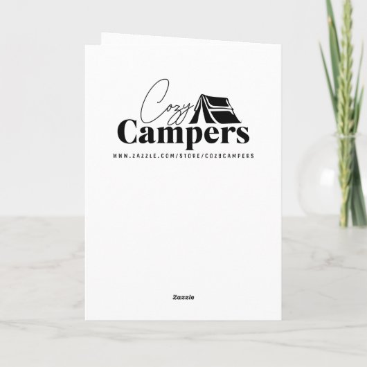 Camping met  verlichting | Verjaardag Kaart (Achterkant)