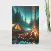 Camping met  verlichting | Verjaardag Kaart (Voorkant)