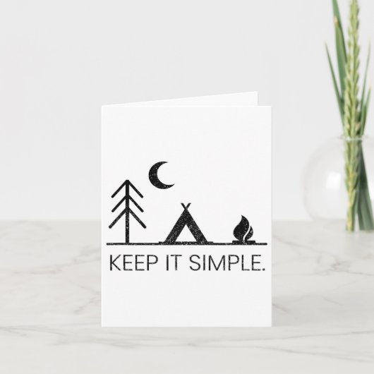 Camping - Minimalist Keep It Simple Outdoor Gift Kaart (Voorkant)