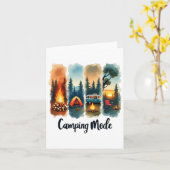 Camping Mode Kampvuur Tent Van Sunset Serenity Kaart (Gele Bloem)