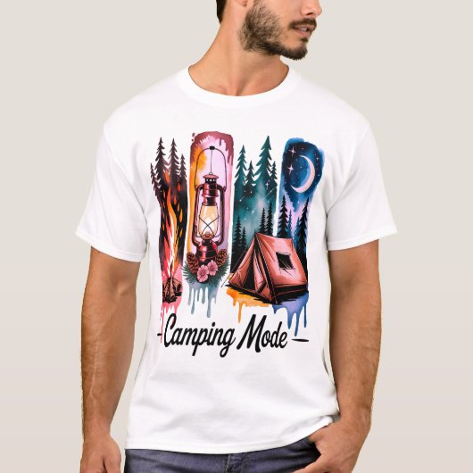 Camping Mode Natuur Adventure Scenes T-shirt (Voorkant)