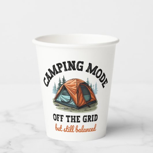 Camping Mode: Off The Grid - Grappig Accountant Gi Papieren Bekers (Voorkant)