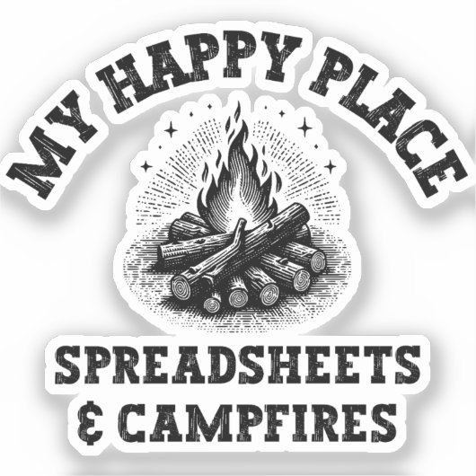 Camping Mode: Off The Grid - Grappig Accountant Gi Sticker (Voorkant)