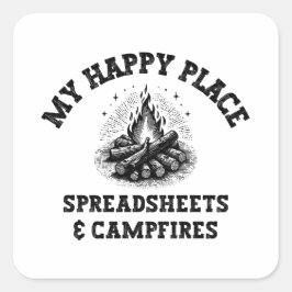 Camping Mode: Off The Grid - Grappig Accountant Gi Vierkante Sticker