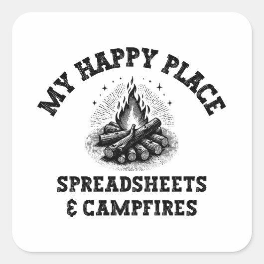 Camping Mode: Off The Grid - Grappig Accountant Gi Vierkante Sticker (Voorkant)